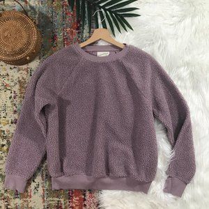 Purple Sherpa Pullover Sweatshirt 